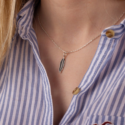 Feather Necklace - Sterling Silver - MYLEE London