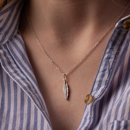 Feather Necklace - Sterling Silver - MYLEE London