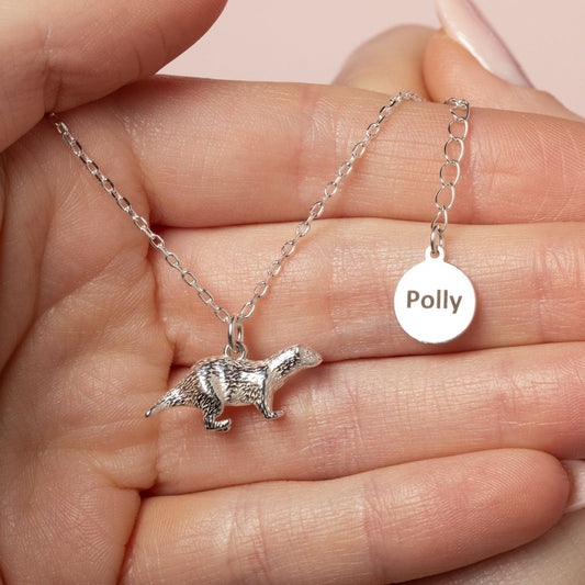 Ferret Silver Necklace - Personalised - MYLEE London