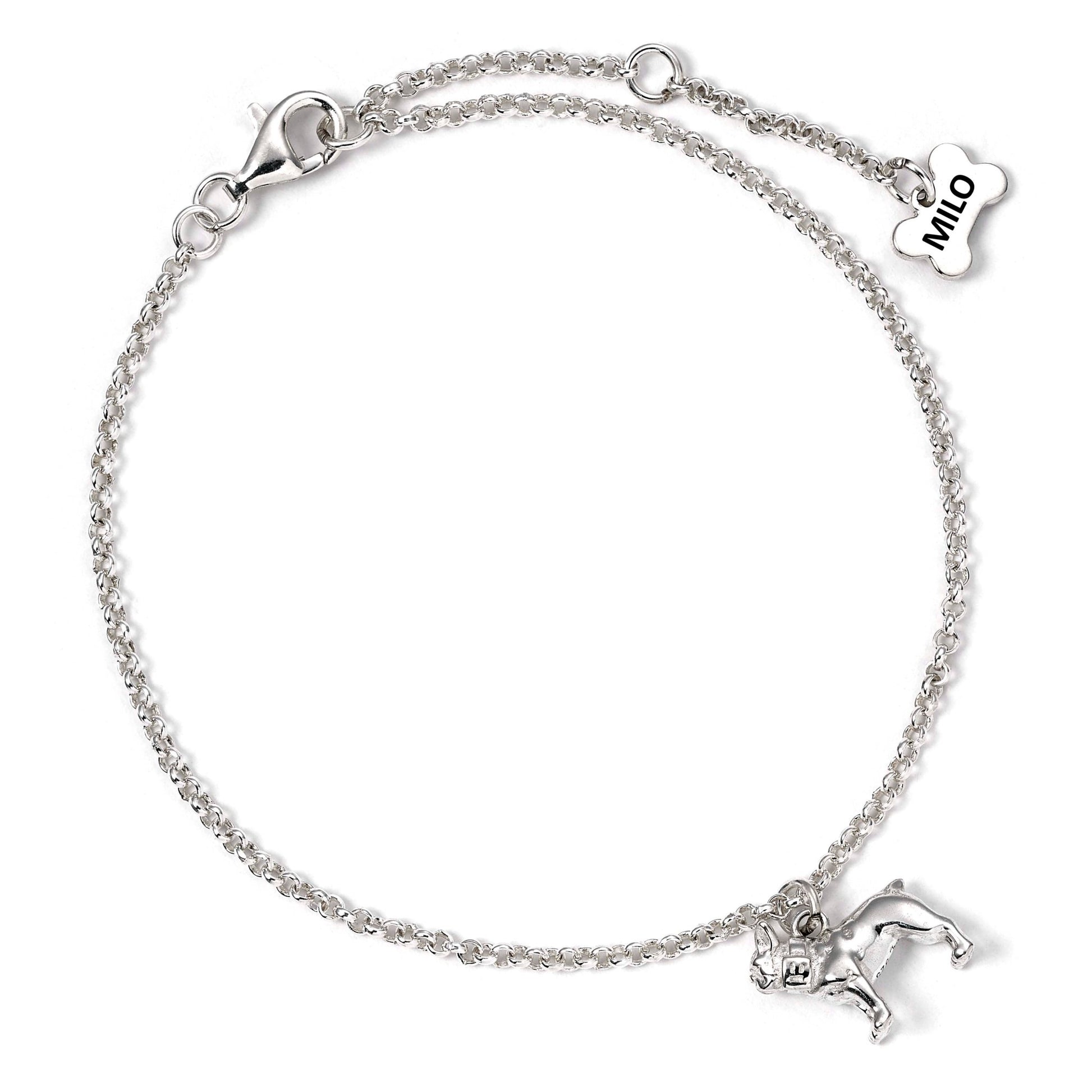 French Bulldog Dainty Chain Bracelet - Personalised - Sterling Silver - MYLEE London