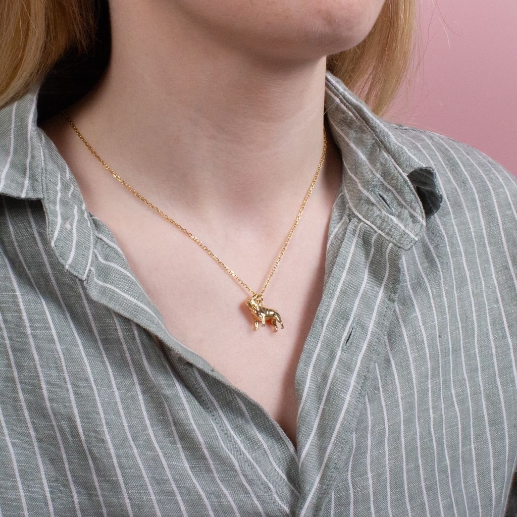 French Bulldog Gold Necklace - Personalised - MYLEE London