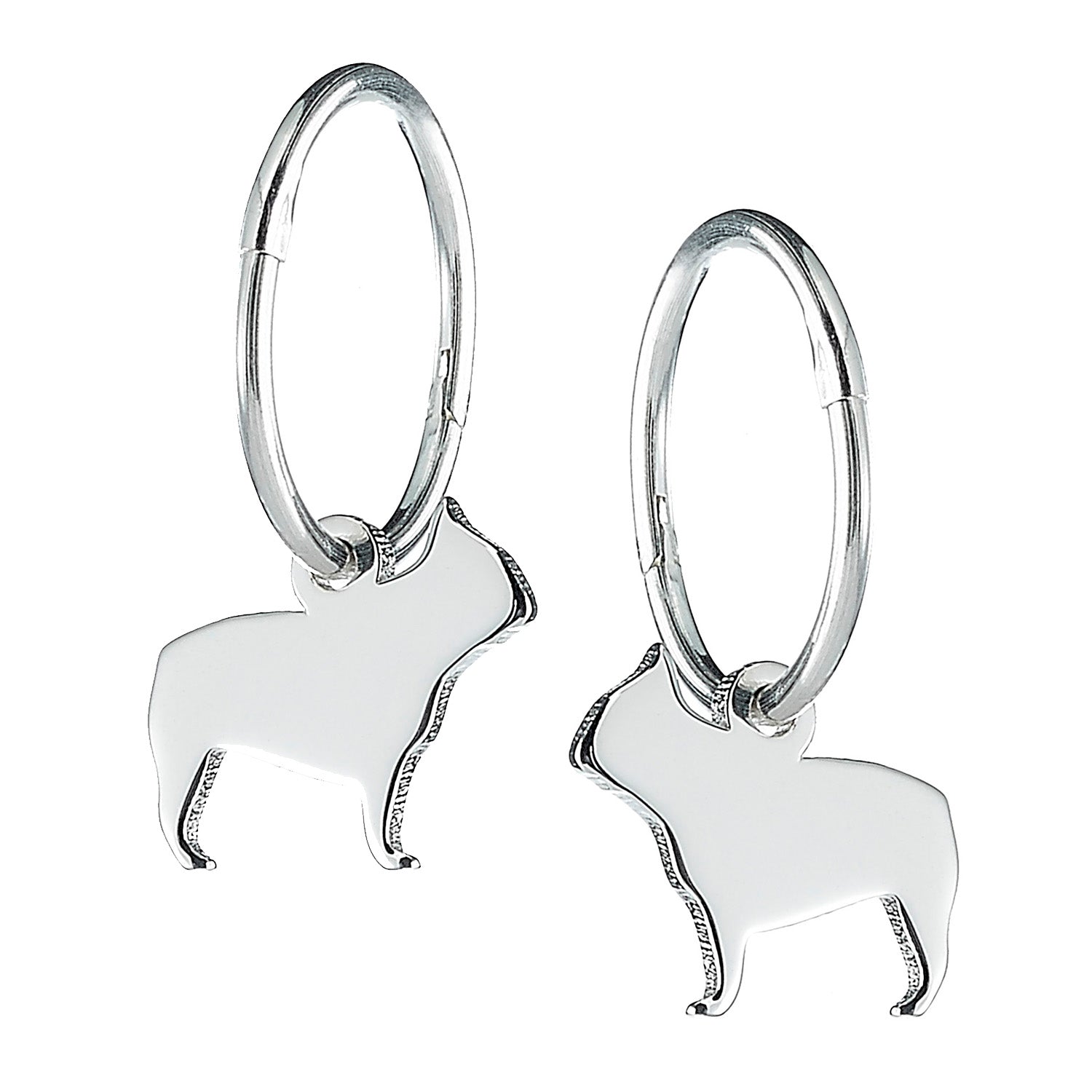 French Bulldog Silhouette Silver Earrings - MYLEE London