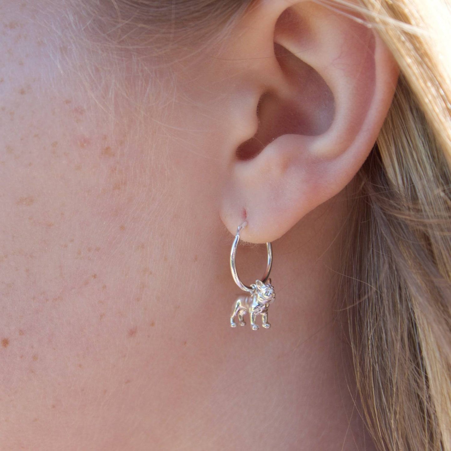 French Bulldog Silver Earrings - MYLEE London