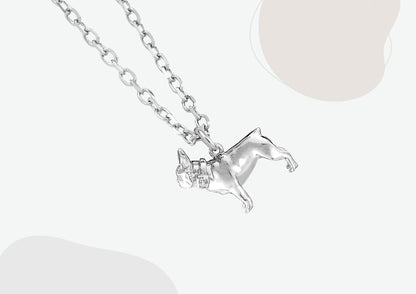 French Bulldog Silver Necklace - Personalised - MYLEE London