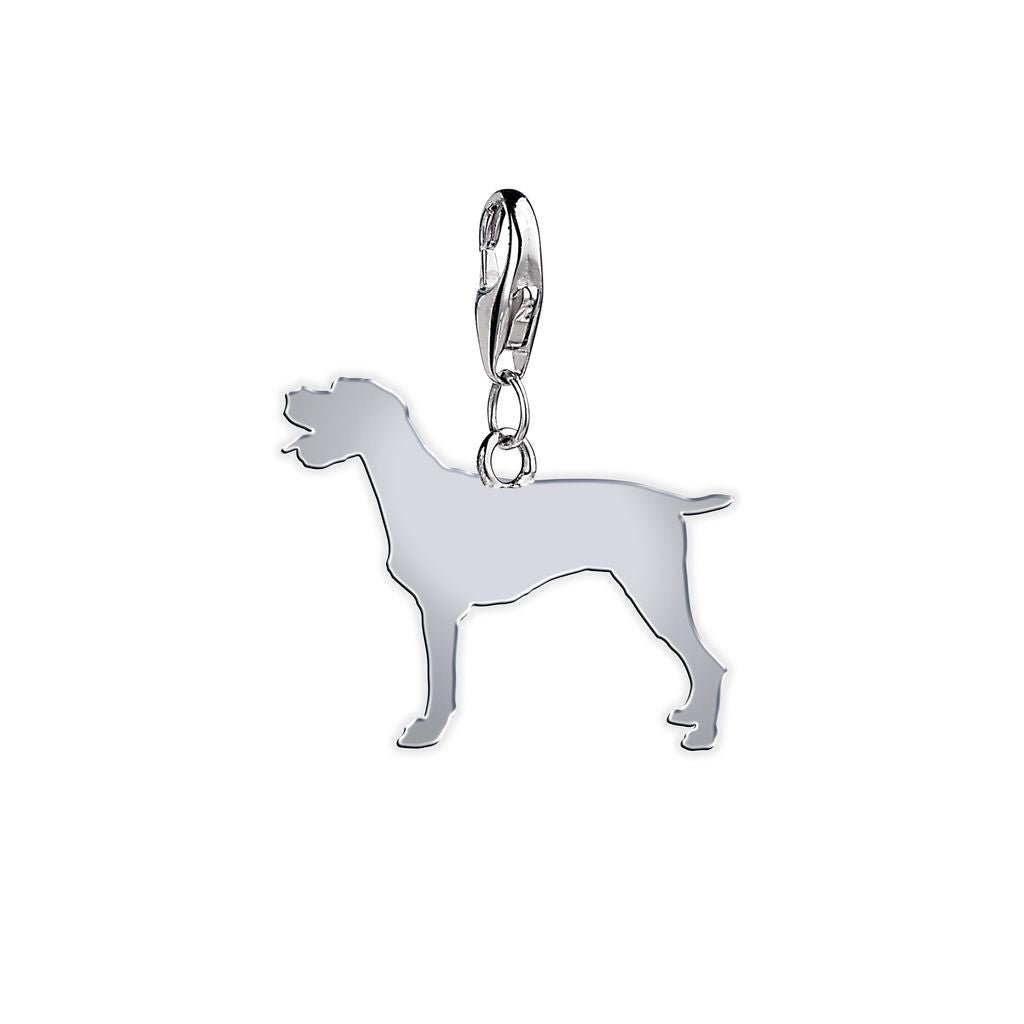 German Longhaired Pointer Silhouette Silver Charm - MYLEE London