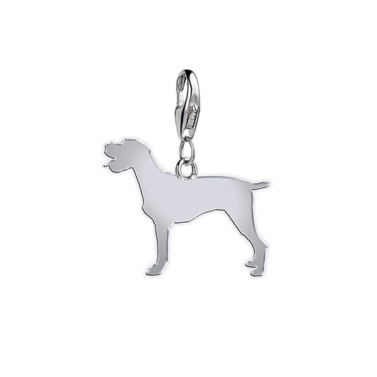 German Longhaired Pointer Silhouette Silver Charm - MYLEE London