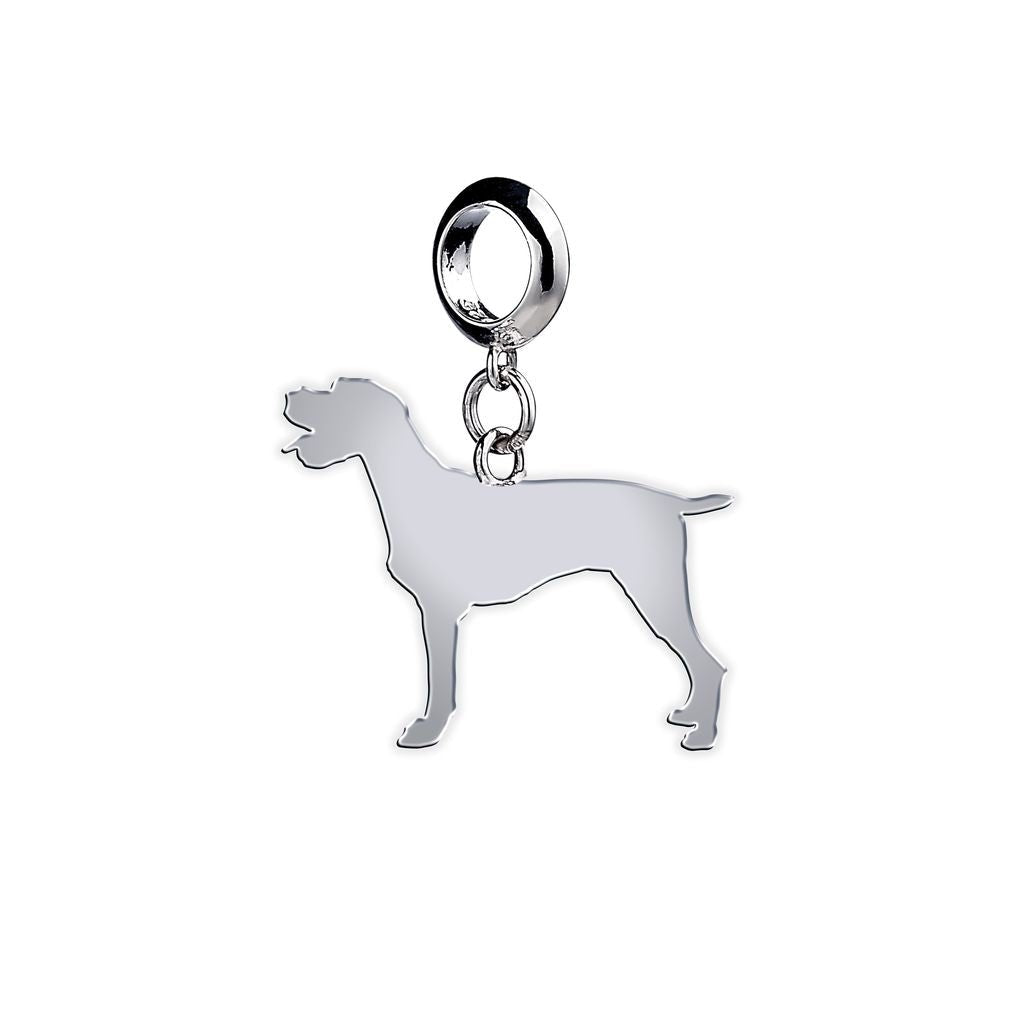 German Longhaired Pointer Silhouette Silver Charm - MYLEE London