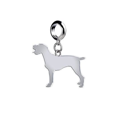 German Longhaired Pointer Silhouette Silver Charm - MYLEE London