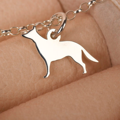 German Shepherd Silhouette Chain Bracelet - Personalised - Sterling Silver - MYLEE London