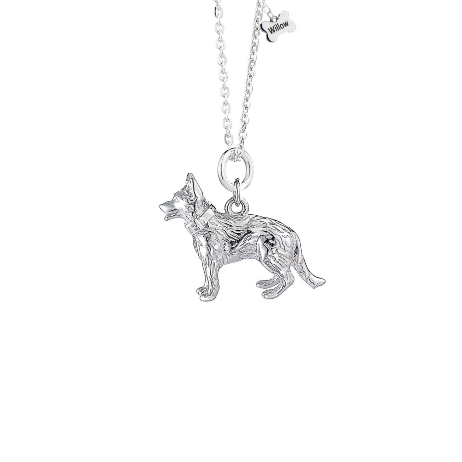 German Shepherd Silver Necklace - Personalised - MYLEE London