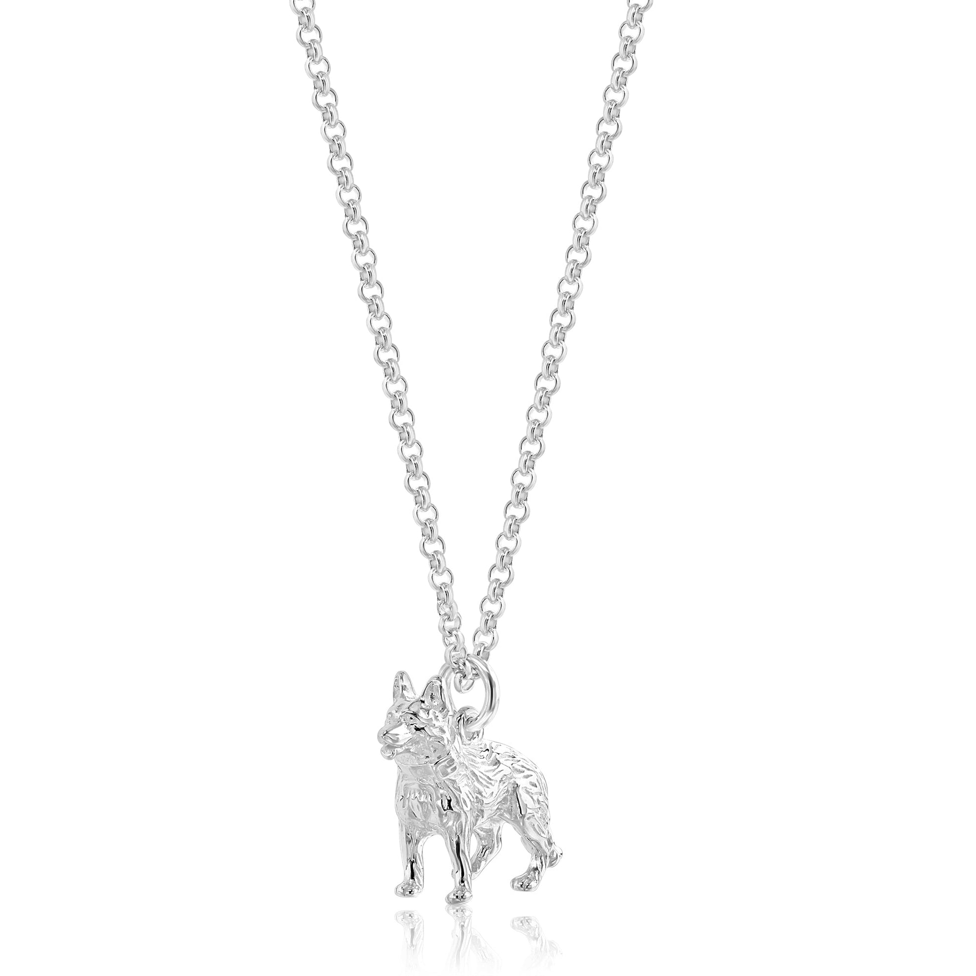 German Shepherd Silver Necklace - Personalised - MYLEE London