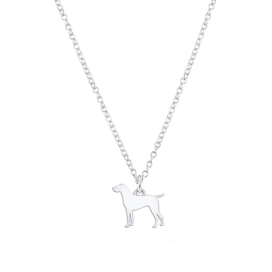 German Shorthaired Pointer Silhouette Silver Necklace - Personalised - MYLEE London