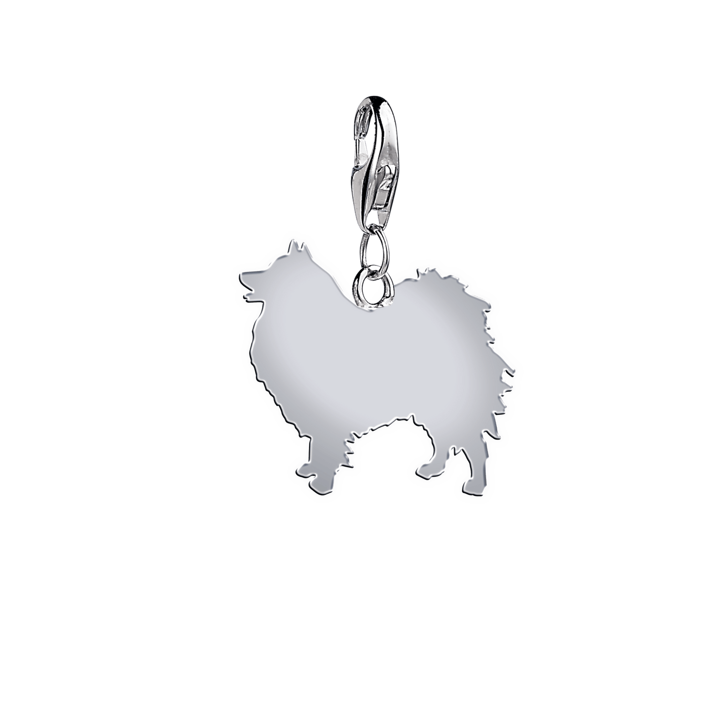 German Spitz Silhouette Silver Charm - MYLEE London