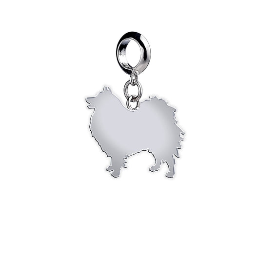 German Spitz Silhouette Silver Charm - MYLEE London