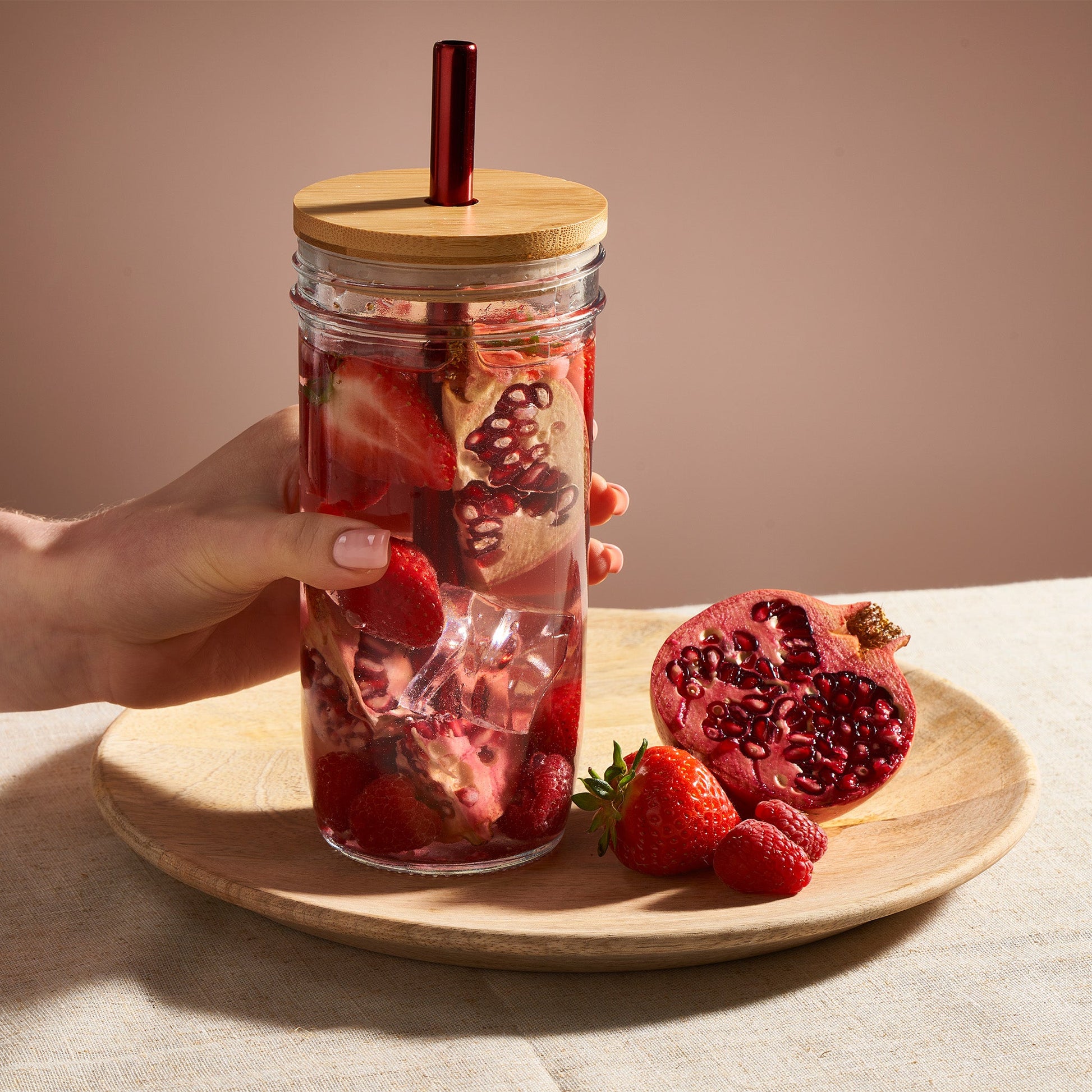 Glass Water Bottle With Free Personalised Metal Straw - MYLEE London