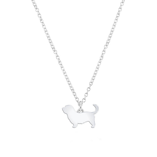 Glen Of Imaal Terrier Silhouette Silver Necklace - Personalised - MYLEE London