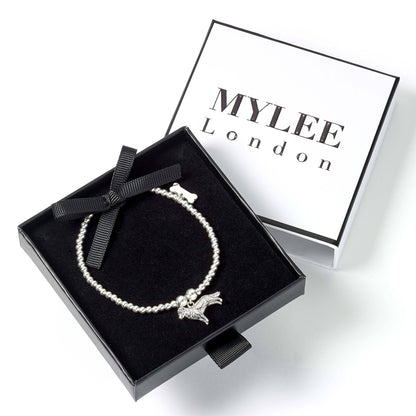 Golden Retriever Silver Ball Bead Bracelet - Personalised - MYLEE London