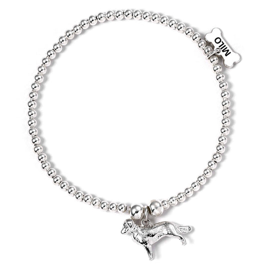 Golden Retriever Silver Ball Bead Bracelet - Personalised - MYLEE London