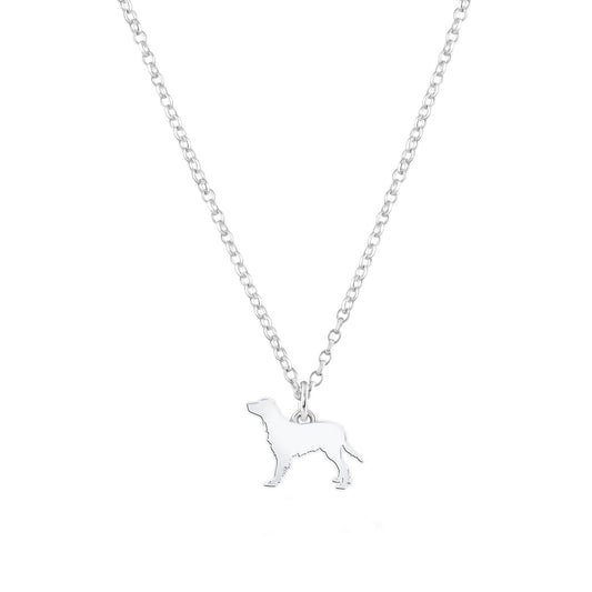 Gordon Setter Silhouette Silver Necklace - Personalised - MYLEE London