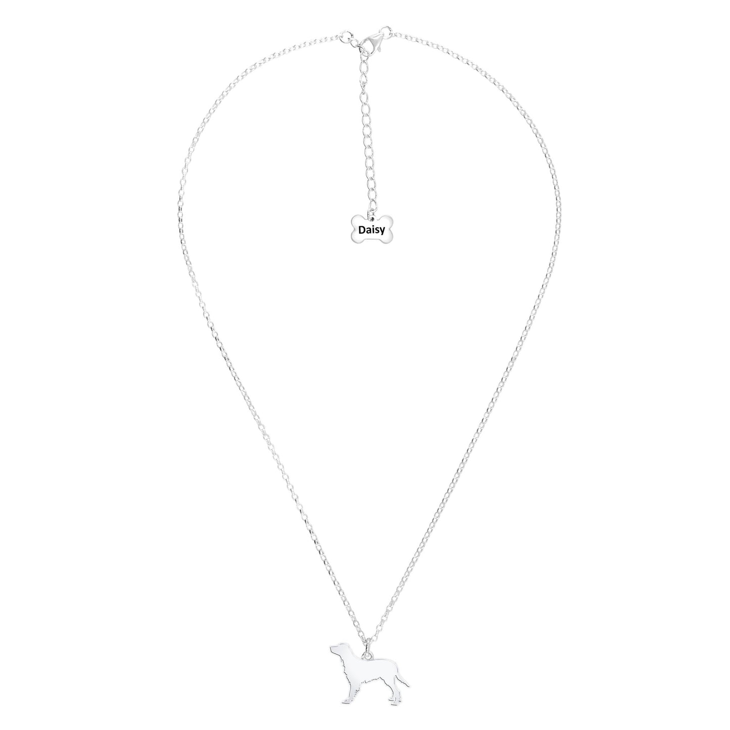 Gordon Setter Silhouette Silver Necklace - Personalised - MYLEE London