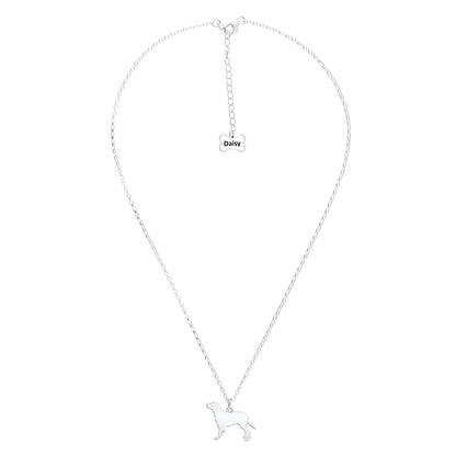 Gordon Setter Silhouette Silver Necklace - Personalised - MYLEE London