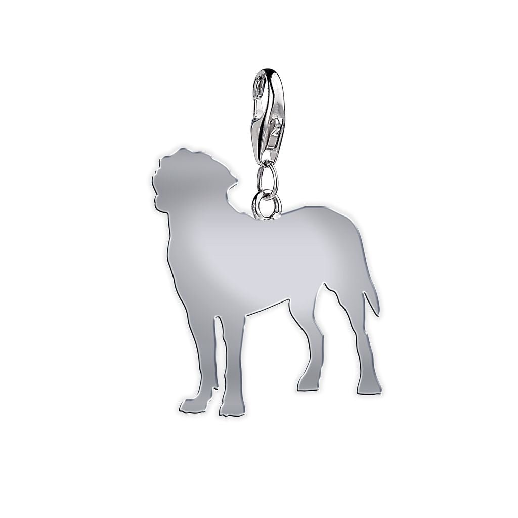 Great Swiss Mountain Dog Silhouette Silver Charm - MYLEE London