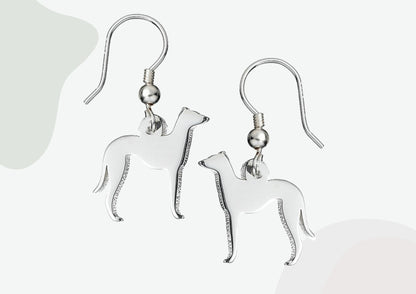 Greyhound Silhouette Silver Earrings - MYLEE London