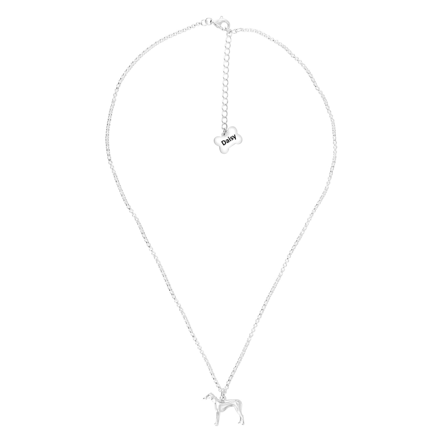 Greyhound Silver Necklace - Personalised - MYLEE London