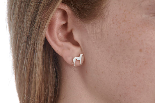 Greyhound Silver Stud Earrings - MYLEE London