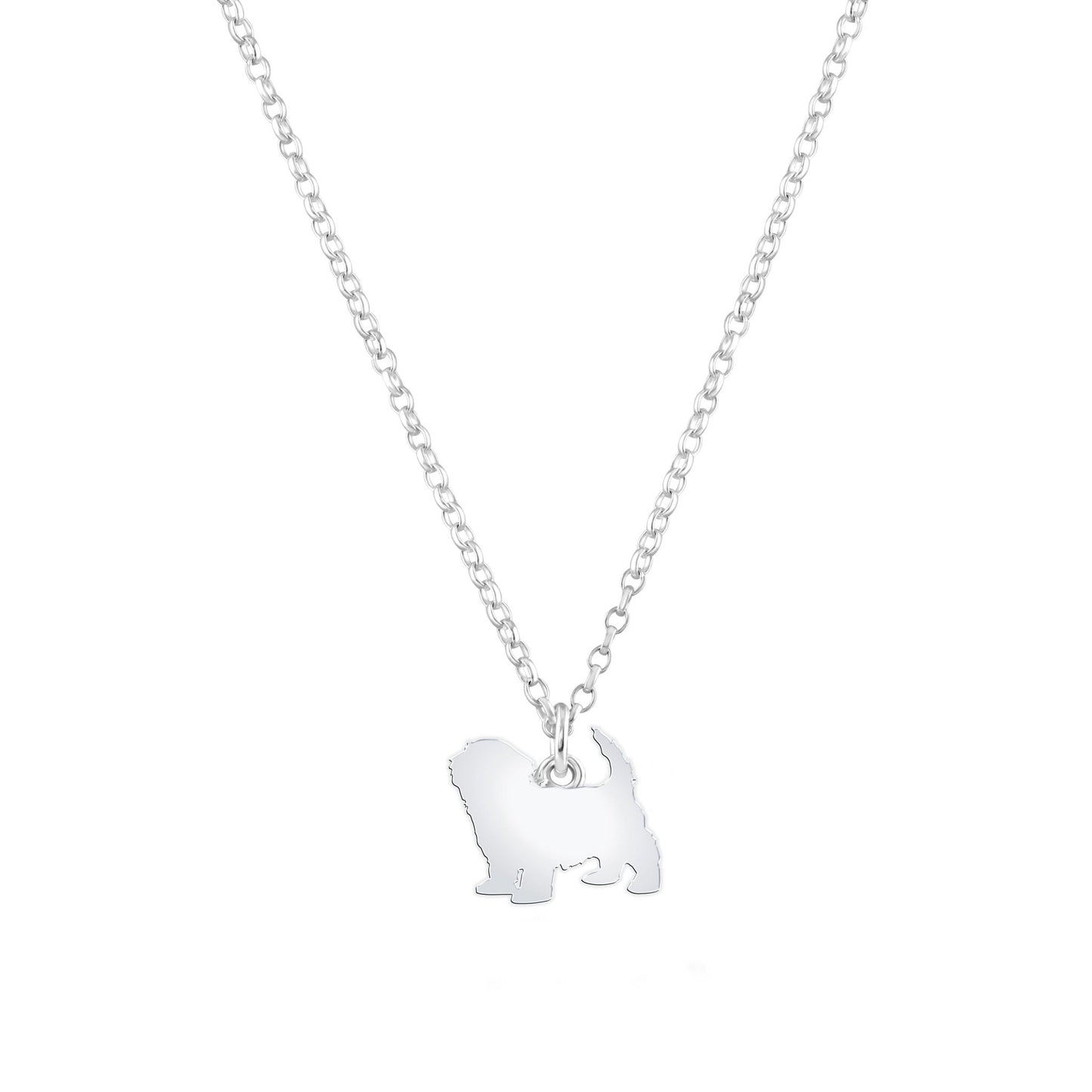 Havanese Silhouette Silver Necklace - Personalised - MYLEE London