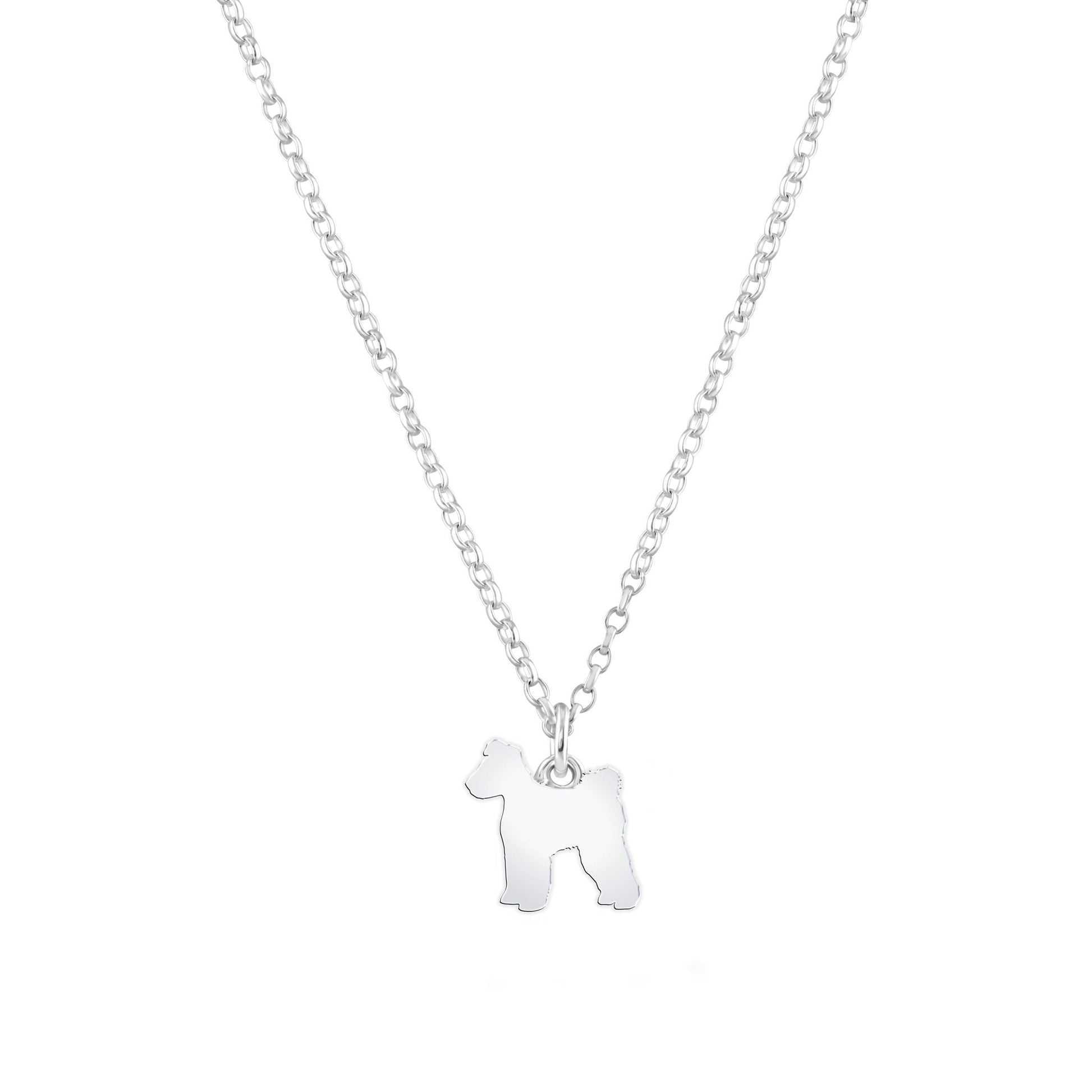 Hungarian Pumi Silhouette Silver Necklace - Personalised - MYLEE London