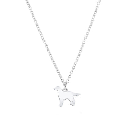 Irish Setter Silhouette Silver Necklace - Personalised - MYLEE London