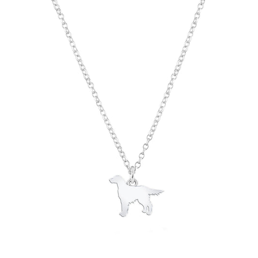 Irish Setter Silhouette Silver Necklace - Personalised - MYLEE London