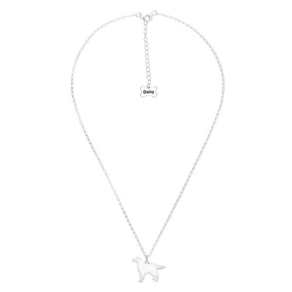 Irish Setter Silhouette Silver Necklace - Personalised - MYLEE London