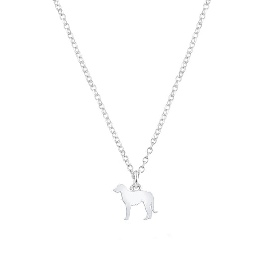 Irish Wolfhound Silhouette Silver Necklace - Personalised - MYLEE London
