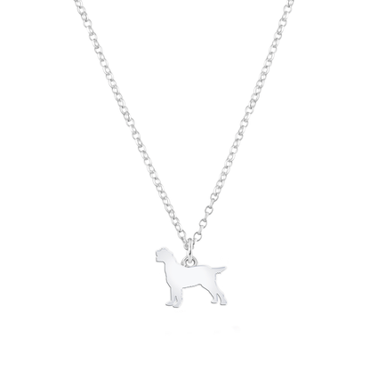 Italian Spinone Silhouette Silver Necklace - Personalised - MYLEE London