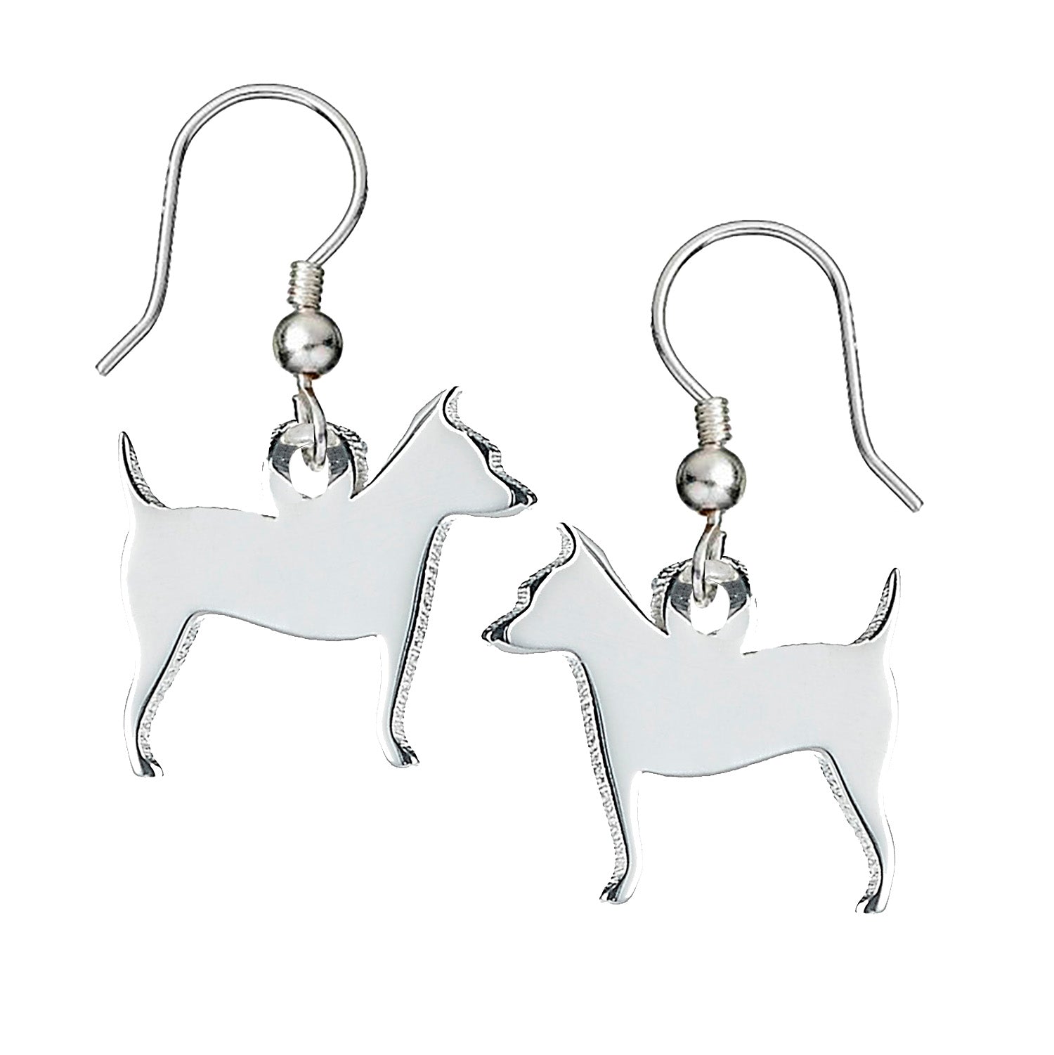 Jack Russell Silhouette Silver Earrings - MYLEE London