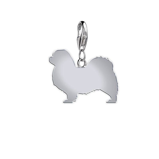 Keeshond Silhouette Silver Charm - MYLEE London