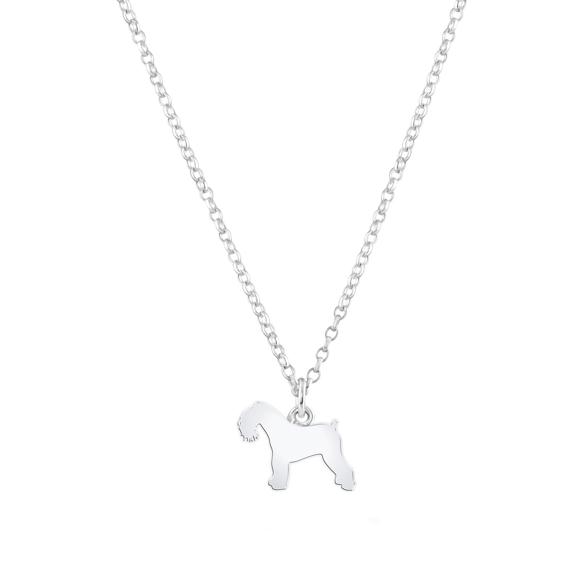 Kerry Blue Terrier Silhouette Silver Necklace - Personalised - MYLEE London