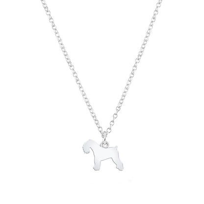 Kerry Blue Terrier Silhouette Silver Necklace - Personalised - MYLEE London