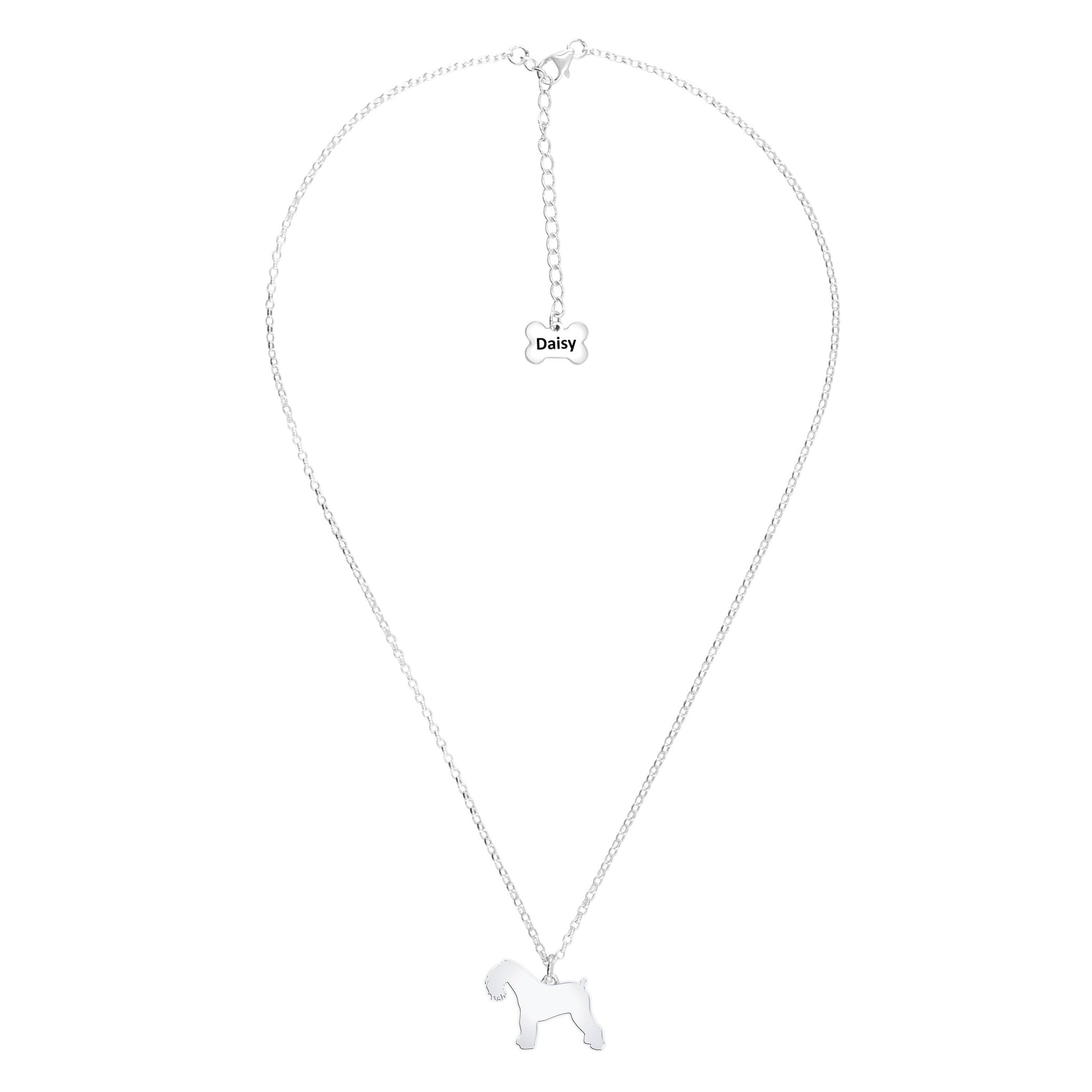 Kerry Blue Terrier Silhouette Silver Necklace - Personalised - MYLEE London