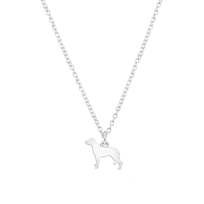 Large Munsterlander Silhouette Silver Necklace - Personalised - MYLEE London