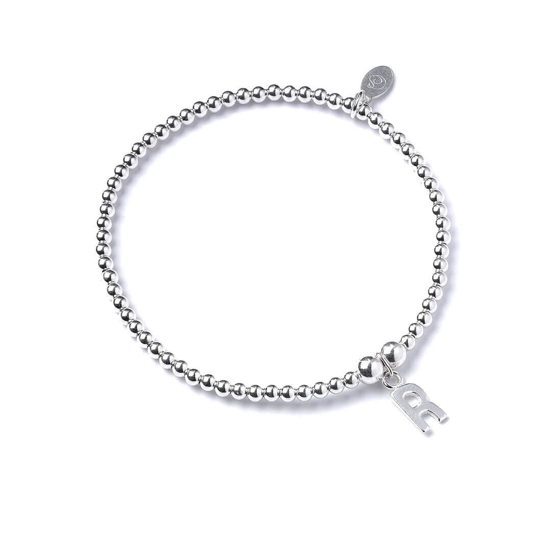 Letter Initial Sterling Silver Ball Bead Bracelet - MYLEE London