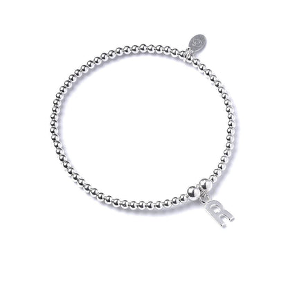 Letter Initial Sterling Silver Ball Bead Bracelet - MYLEE London