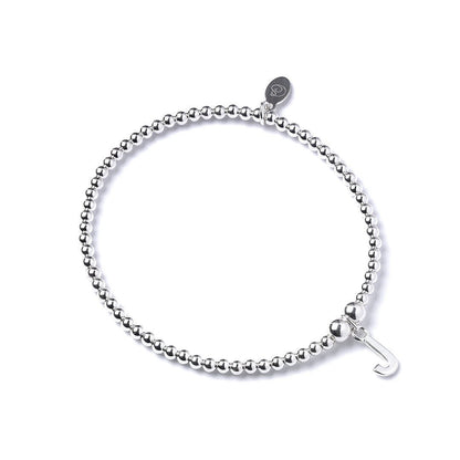 Letter Initial Sterling Silver Ball Bead Bracelet - MYLEE London