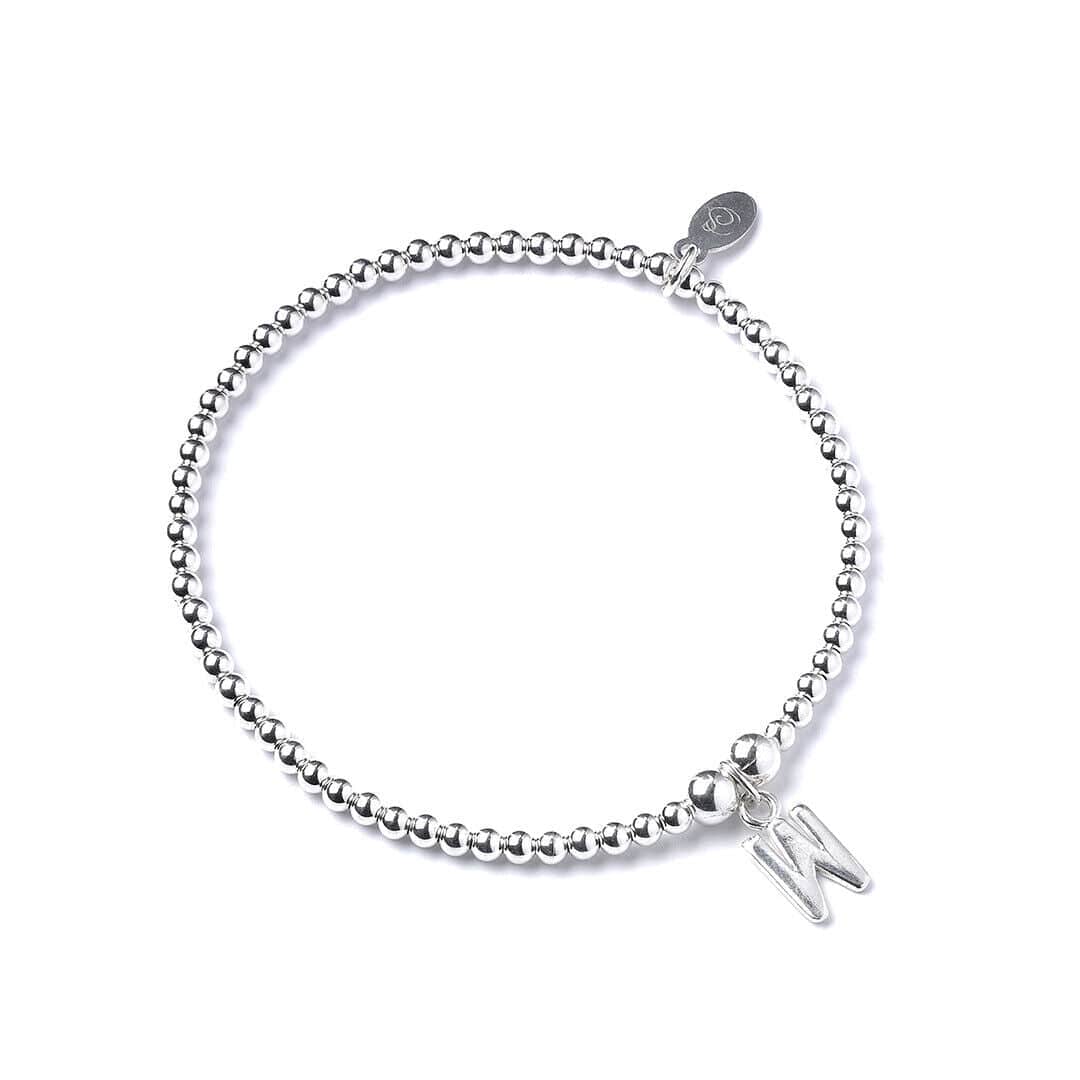 Letter Initial Sterling Silver Ball Bead Bracelet - MYLEE London