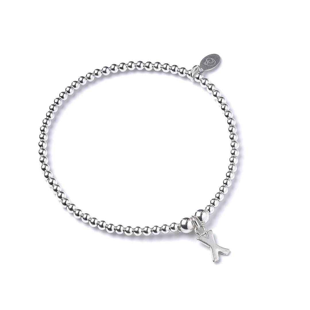 Letter Initial Sterling Silver Ball Bead Bracelet - MYLEE London