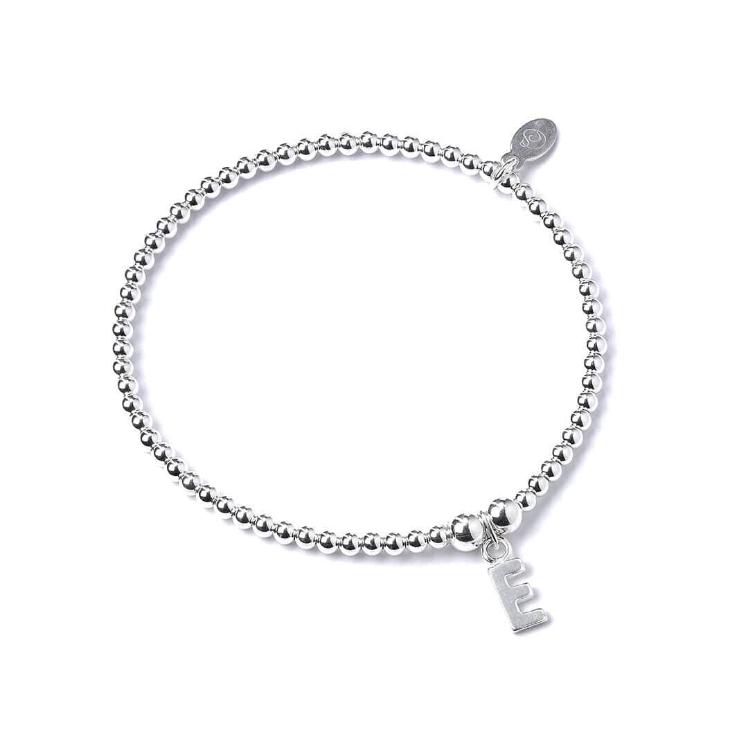 Letter Initial Sterling Silver Ball Bead Bracelet - MYLEE London