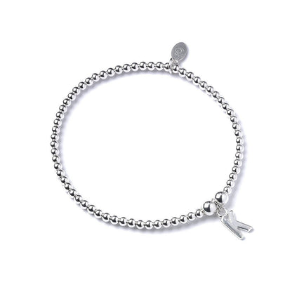 Letter Initial Sterling Silver Ball Bead Bracelet - MYLEE London