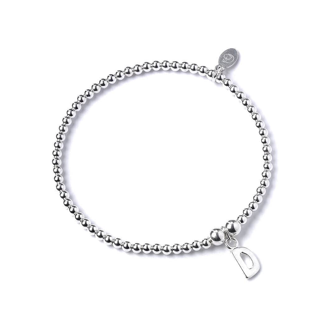 Letter Initial Sterling Silver Ball Bead Bracelet - MYLEE London